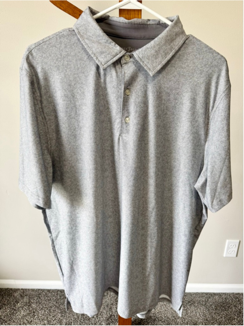 Men's Hickey Freeman Gray White Patterned Golf Polo L